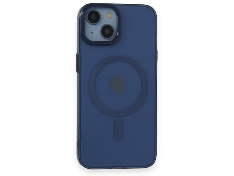 Newface iPhone 14 Kılıf Anka PC Magneticsafe Sert Metal Kapak - Lacivert
