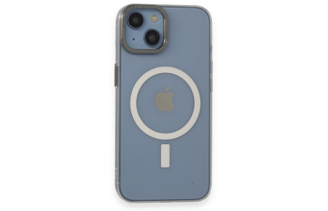 Newface iPhone 14 Kılıf Anka PC Magneticsafe Sert Metal Kapak - Şeffaf