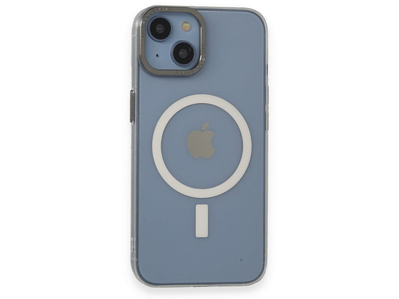 Newface iPhone 14 Kılıf Anka PC Magneticsafe Sert Metal Kapak - Şeffaf