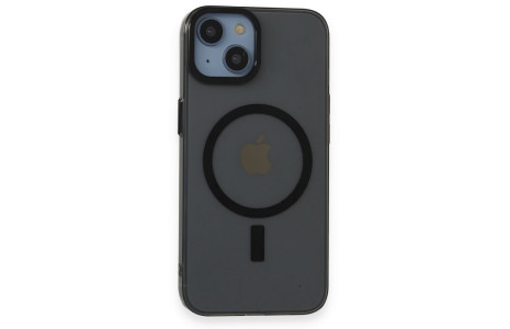 Newface iPhone 14 Kılıf Anka PC Magneticsafe Sert Metal Kapak - Siyah