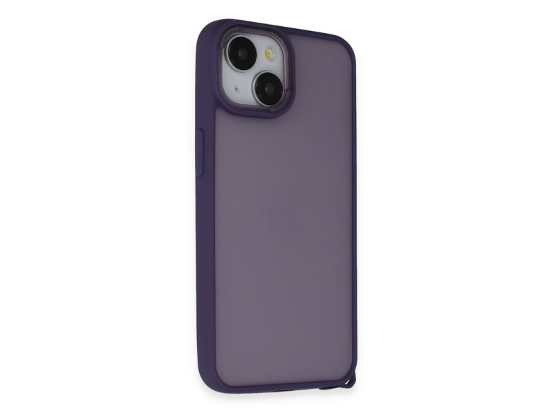 Newface iPhone 15 Kılıf Elegant Kapak - Derin Mor