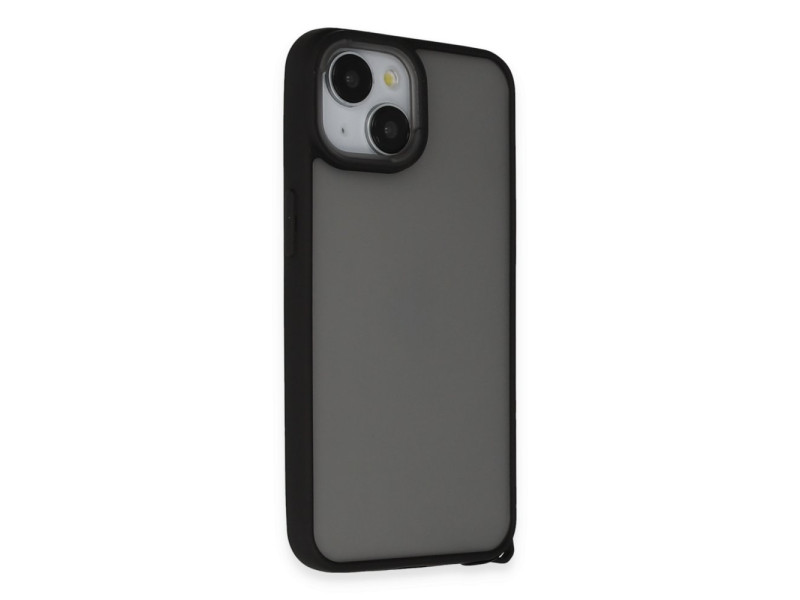 Newface iPhone 15 Kılıf Elegant Kapak - Siyah