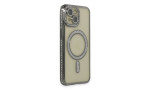 Newface iPhone 15 Kılıf Joke Simli Magneticsafe Kılıf - Gri