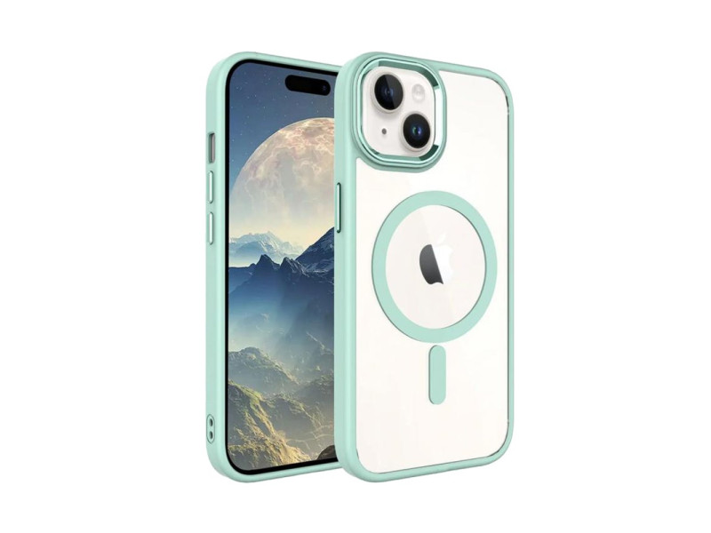 Newface iPhone 15 Kılıf Kross Magneticsafe Kapak - Açık Yeşil