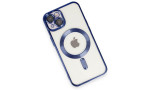 Newface iPhone 15 Kılıf Kross Magneticsafe Kapak - Lacivert