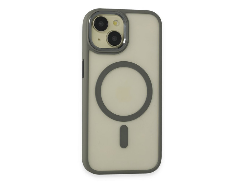 Newface iPhone 15 Kılıf Room Magneticsafe Silikon - Gri