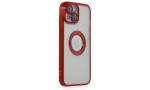 Newface iPhone 15 Kılıf Slot Silikon - Kırmızı
