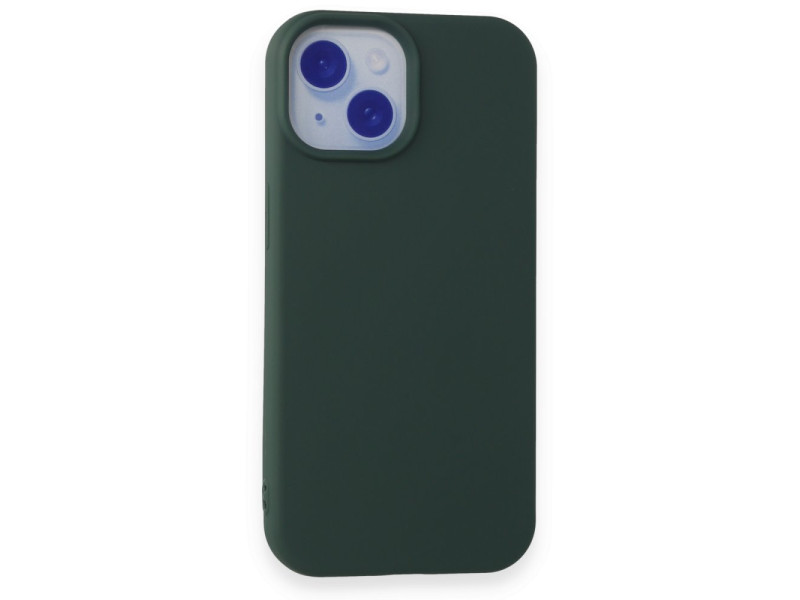 Newface iPhone 15 Plus Kılıf First Silikon - Koyu Yeşil