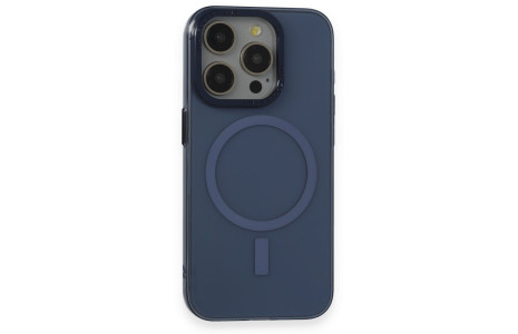 Newface iPhone 15 Pro Kılıf Anka PC Magneticsafe Sert Metal Kapak - Lacivert