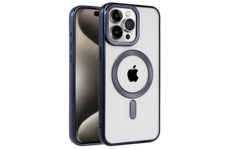 Newface iPhone 15 Pro Kılıf Kronos Magsafe Kapak - Lacivert