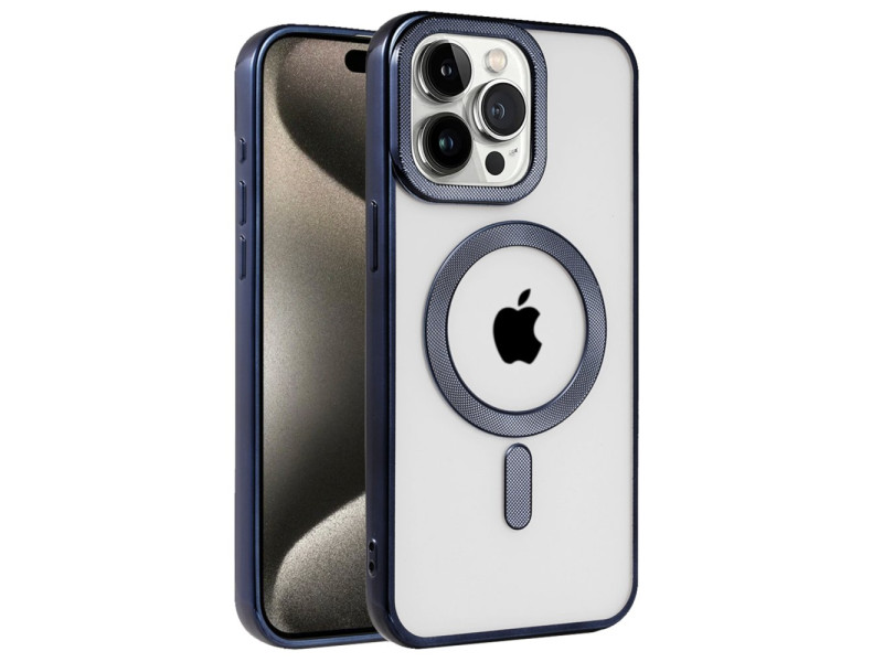 Newface iPhone 15 Pro Kılıf Kronos Magsafe Kapak - Lacivert