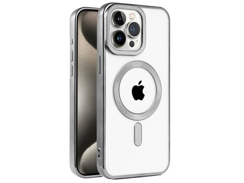 Newface iPhone 15 Pro Kılıf Kronos Magsafe Kapak - Titanyum Gri