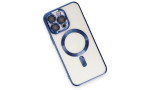 Newface iPhone 15 Pro Kılıf Kross Magneticsafe Kapak - Lacivert