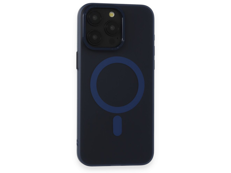 Newface iPhone 15 Pro Kılıf Lodos Magneticsafe Mat Kapak - Mavi