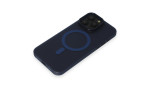 Newface iPhone 15 Pro Kılıf Lodos Magneticsafe Mat Kapak - Mavi