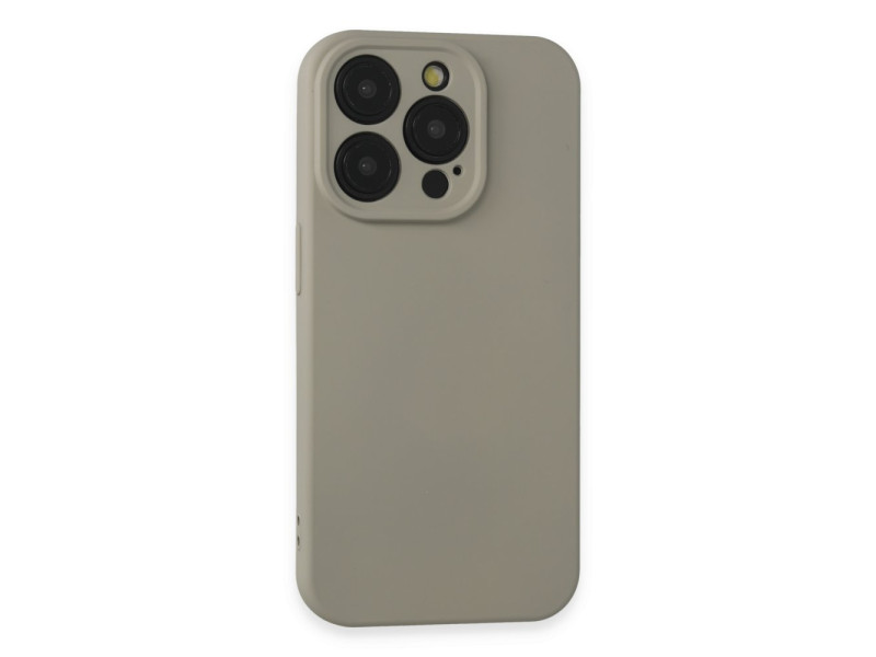 Newface iPhone 15 Pro Kılıf Nano içi Kadife Silikon - Beyaz Titanyum
