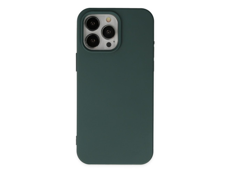 Newface iPhone 15 Pro Max Kılıf First Silikon - Koyu Yeşil