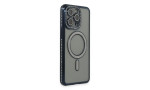 Newface iPhone 15 Pro Max Kılıf Joke Simli Magneticsafe Kılıf - Lacivert