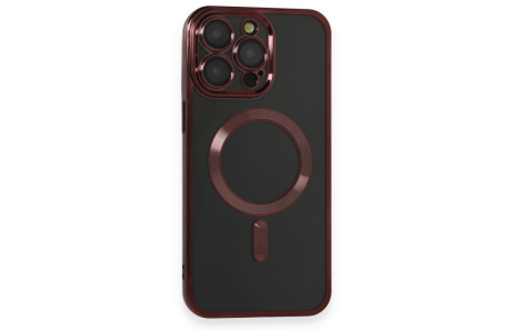 Newface iPhone 15 Pro Max Kılıf Kross Magneticsafe Kapak - Bordo