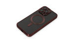 Newface iPhone 15 Pro Max Kılıf Kross Magneticsafe Kapak - Bordo