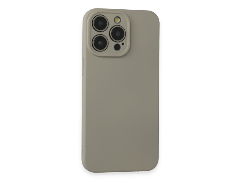 Newface iPhone 15 Pro Max Kılıf Nano içi Kadife Silikon - Beyaz Titanyum
