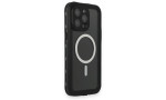 Newface iPhone 15 Pro Max Kılıf Red Pepper Magneticsafe Su Geçirmez Kılıf - Siyah-Gri