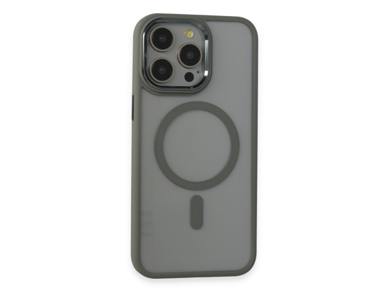 Newface iPhone 15 Pro Max Kılıf Room Magneticsafe Silikon - Gri