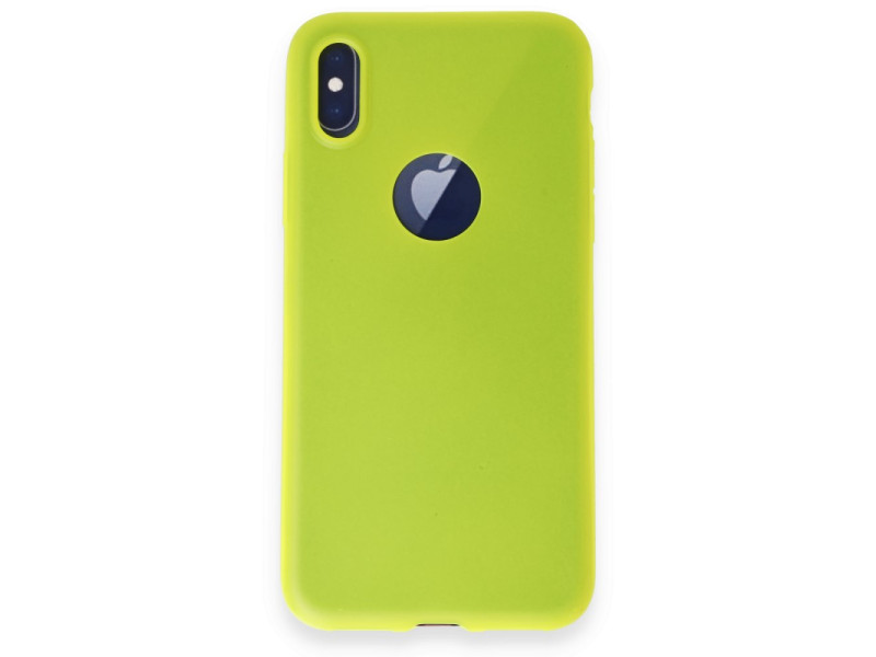 Newface iPhone X Kılıf First Silikon - Parlak Sarı