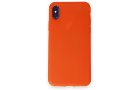 Newface iPhone X Kılıf First Silikon - Parlak Turuncu