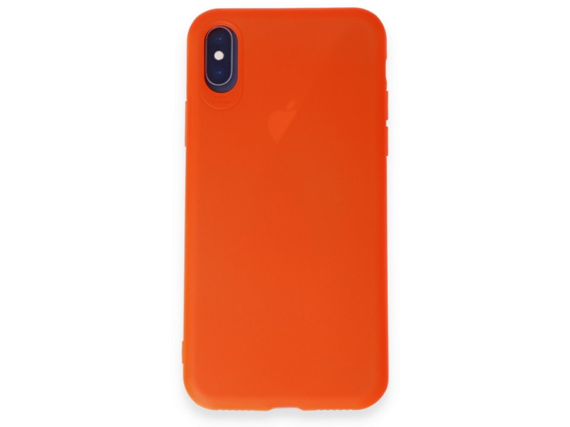 Newface iPhone X Kılıf First Silikon - Parlak Turuncu