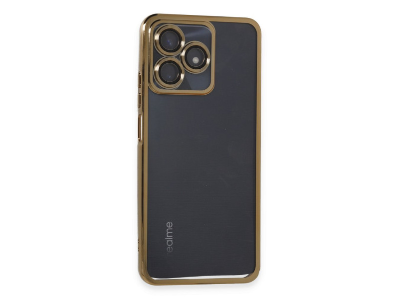 Newface Realme C53 Kılıf Razer Lensli Silikon - Gold