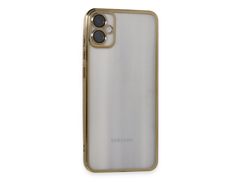 Newface Samsung Galaxy A05 Kılıf Razer Lensli Silikon - Gold