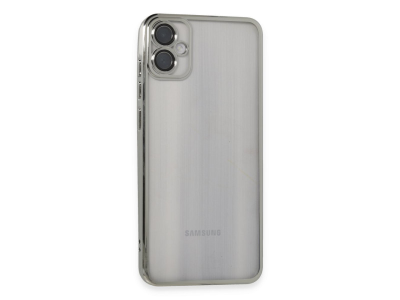 Newface Samsung Galaxy A05 Kılıf Razer Lensli Silikon - Gümüş