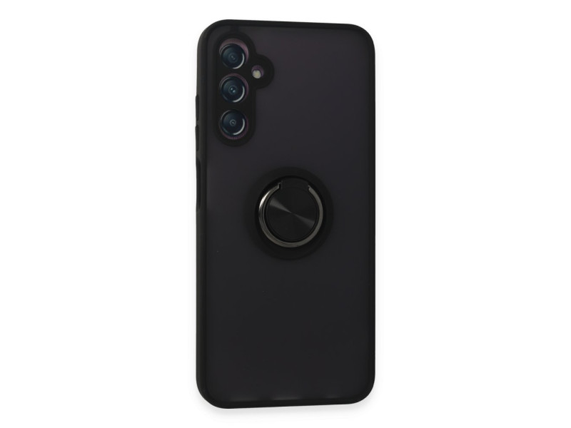Newface Samsung Galaxy A05S Kılıf Montreal Yüzüklü Silikon Kapak - Siyah