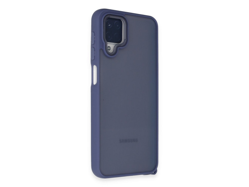 Newface Samsung Galaxy A12 Kılıf Elegant Kapak - Açık Mavi