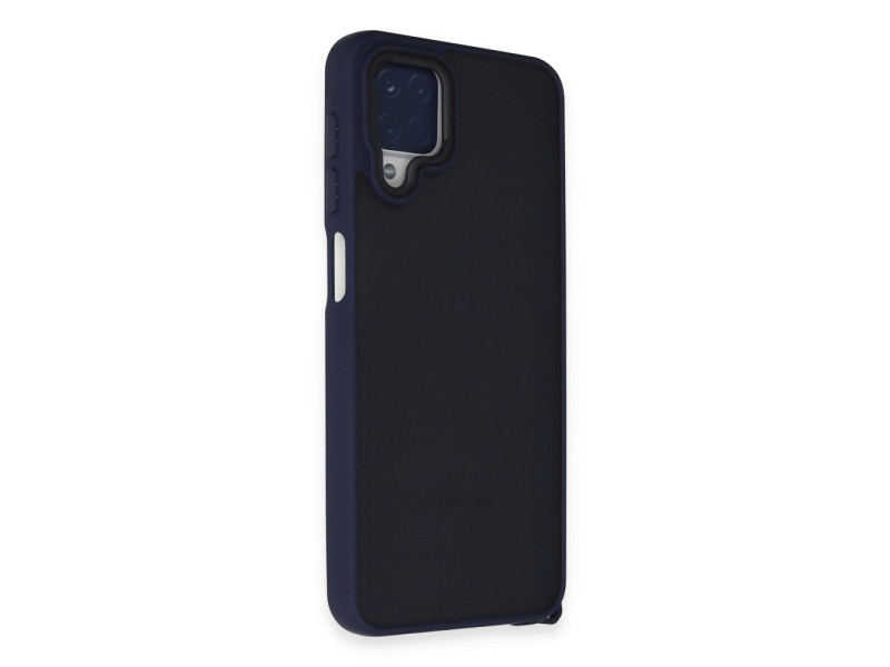 Newface Samsung Galaxy A12 Kılıf Elegant Kapak - Lacivert