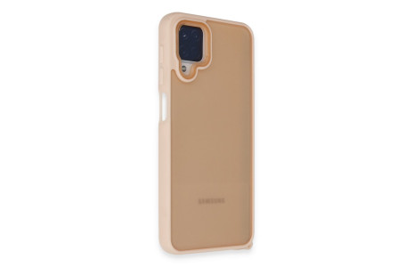 Newface Samsung Galaxy A12 Kılıf Elegant Kapak - Pudra