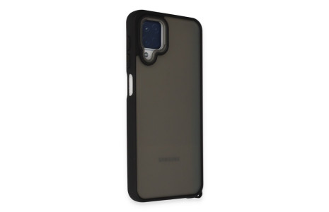 Newface Samsung Galaxy A12 Kılıf Elegant Kapak - Siyah