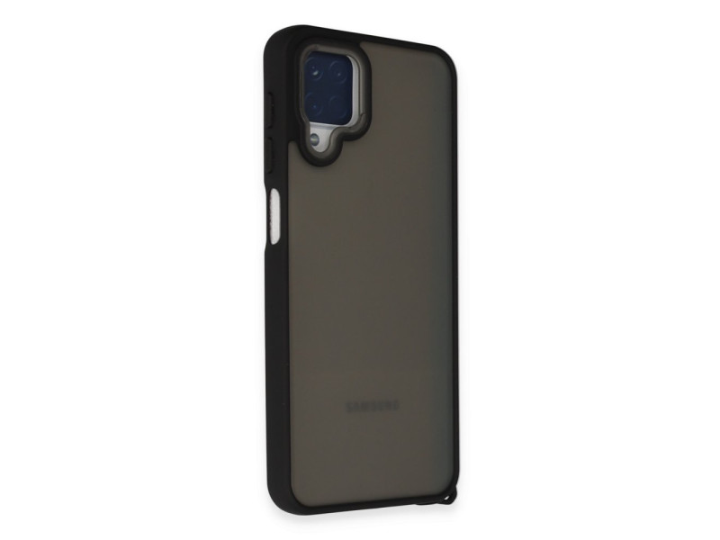 Newface Samsung Galaxy A12 Kılıf Elegant Kapak - Siyah