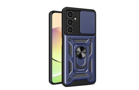 Newface Samsung Galaxy A35 5G Kılıf Pars Lens Yüzüklü Silikon - Lacivert