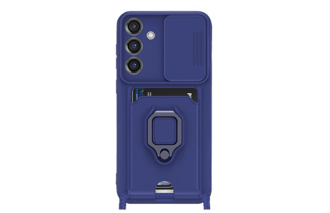 Newface Samsung Galaxy A55 5G Kılıf Zuma Kartvizitli Yüzüklü Silikon - Lacivert