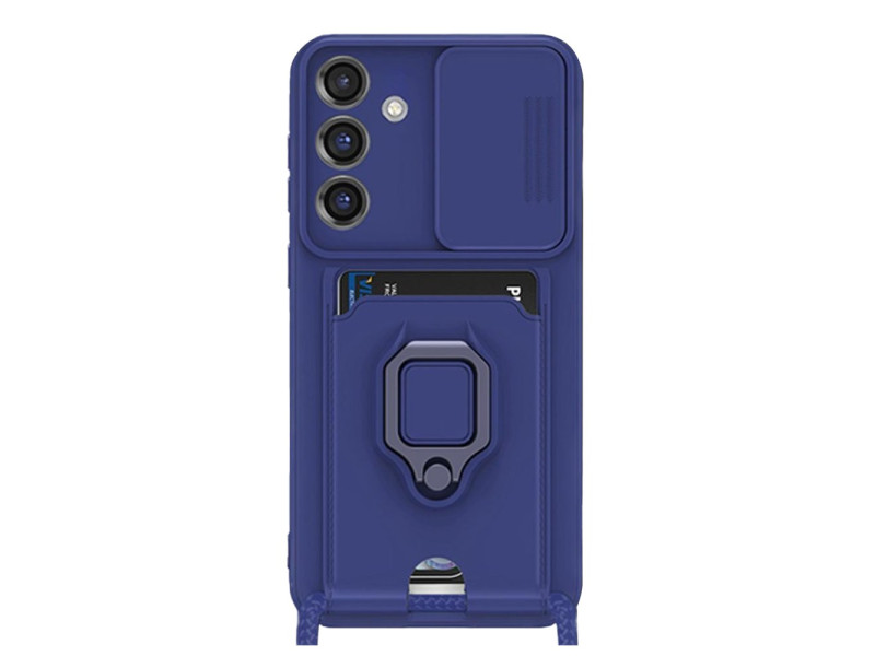 Newface Samsung Galaxy A55 5G Kılıf Zuma Kartvizitli Yüzüklü Silikon - Lacivert