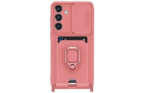 Newface Samsung Galaxy A55 5G Kılıf Zuma Kartvizitli Yüzüklü Silikon - Pembe