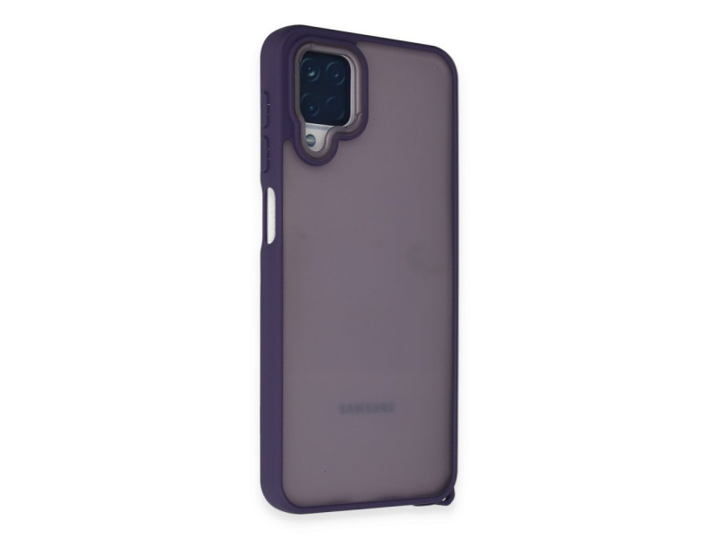 Newface Samsung Galaxy M12 Kılıf Elegant Kapak - Derin Mor