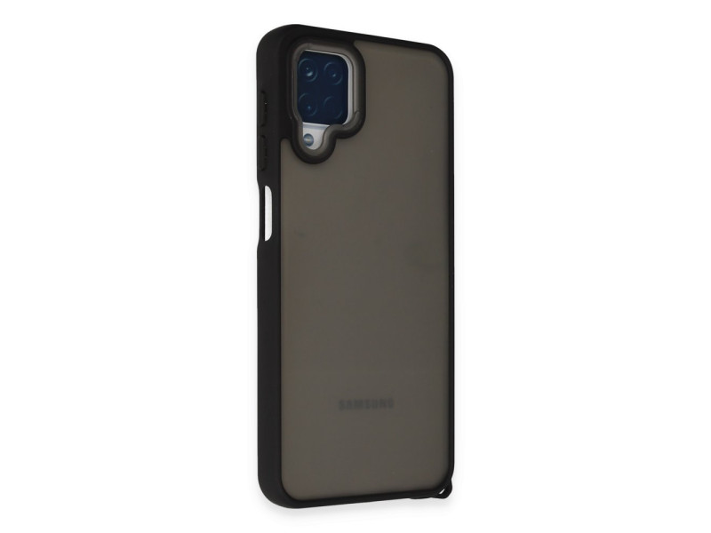 Newface Samsung Galaxy M12 Kılıf Elegant Kapak - Siyah