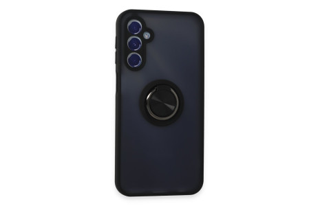 Newface Samsung Galaxy M34 5G Kılıf Montreal Yüzüklü Silikon Kapak - Siyah