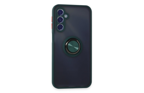 Newface Samsung Galaxy M34 5G Kılıf Montreal Yüzüklü Silikon Kapak - Yeşil