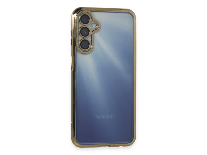 Newface Samsung Galaxy M34 5G Kılıf Razer Lensli Silikon - Gold