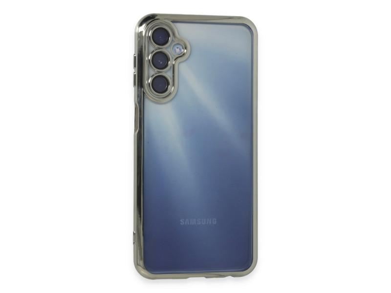 Newface Samsung Galaxy M34 5G Kılıf Razer Lensli Silikon - Gümüş