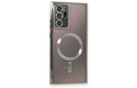 Newface Samsung Galaxy Note 20 Ultra Kılıf Kross Magneticsafe Kapak - Gümüş
